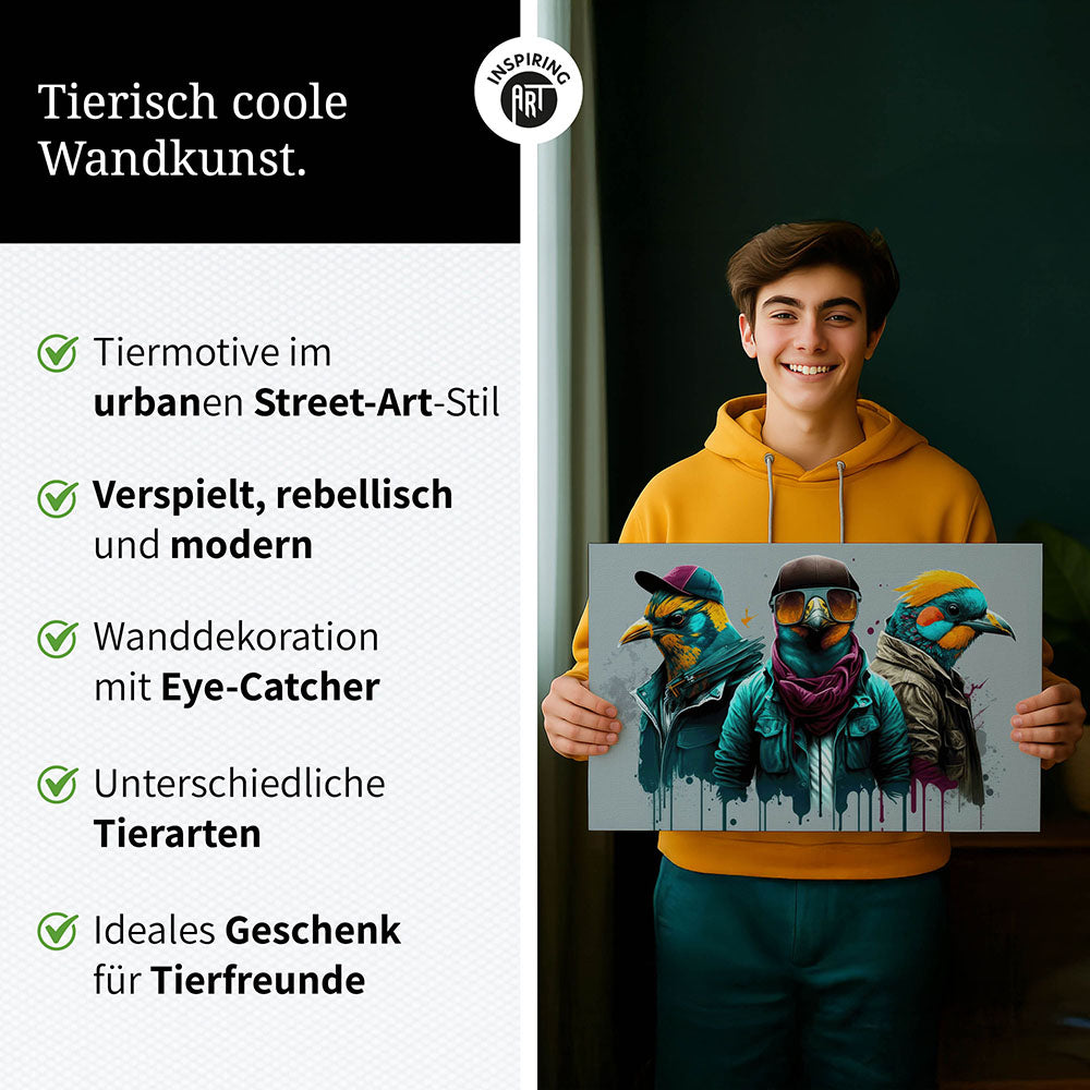 Für diese Räume eignet sich unser Crazy Wildlife Wandbild besonders gut