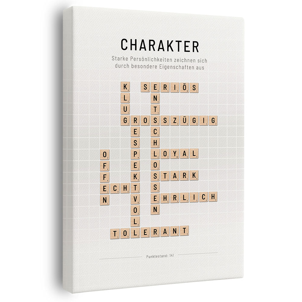 Leinwandbild Scrabble Design Charakter