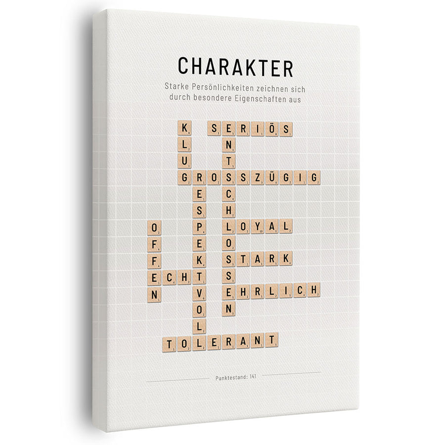 Leinwandbild Scrabble Design Charakter