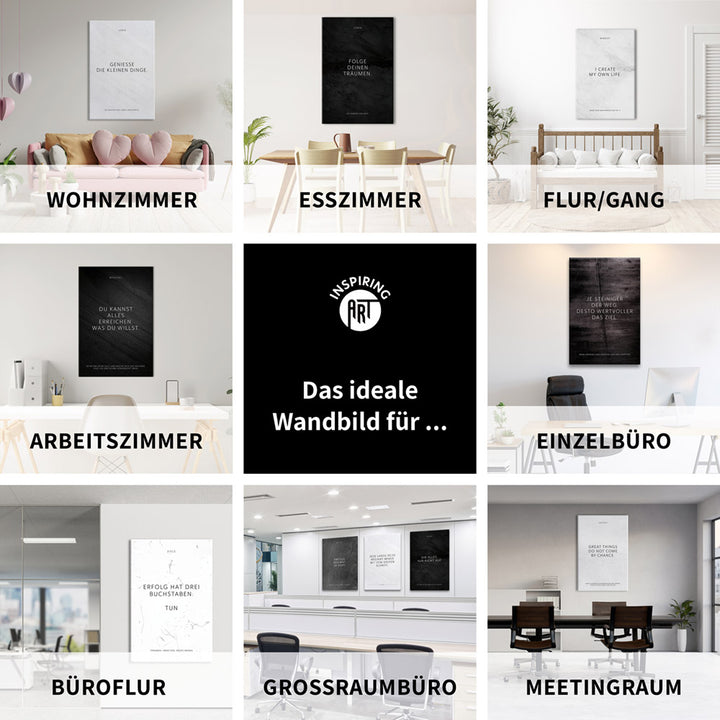 Tanze! Vor allem aus der Reihe. – Leinwand Wandbild Motivation