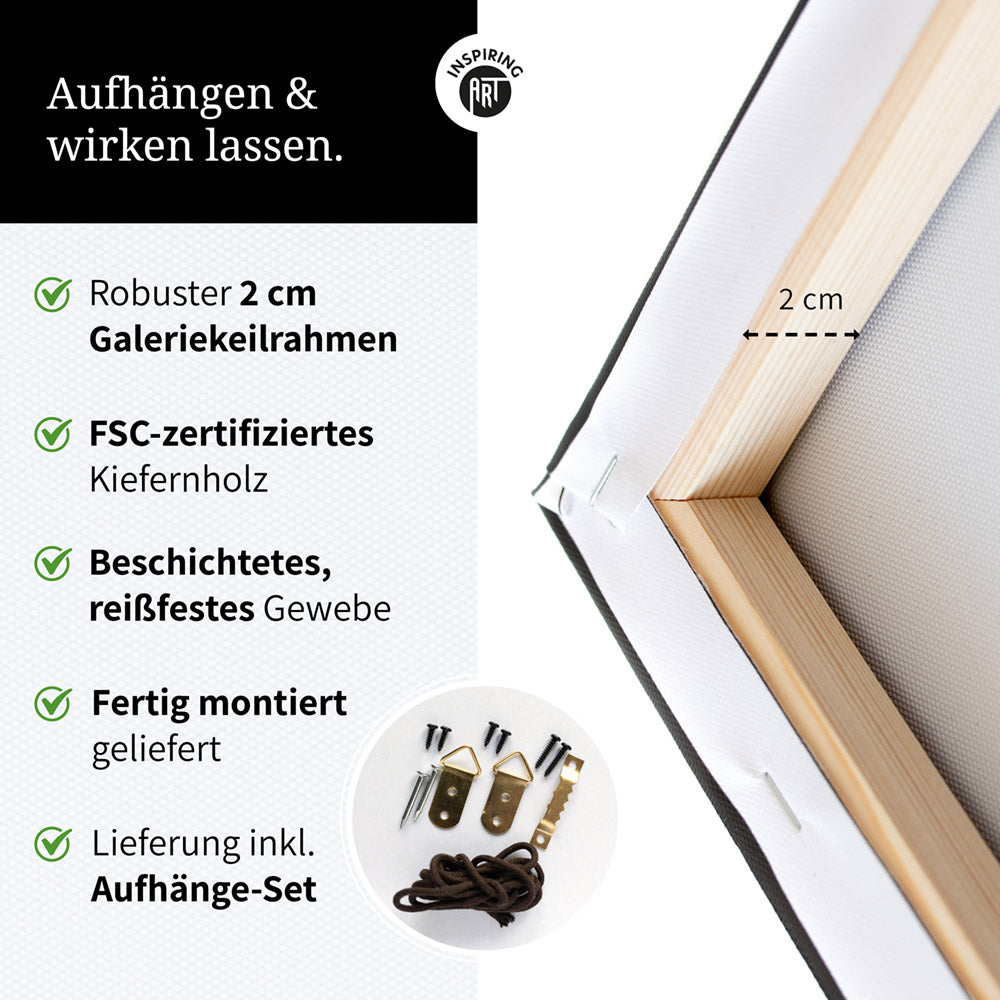 Träume mal darüber nach. – Leinwandbild mit Affirmation