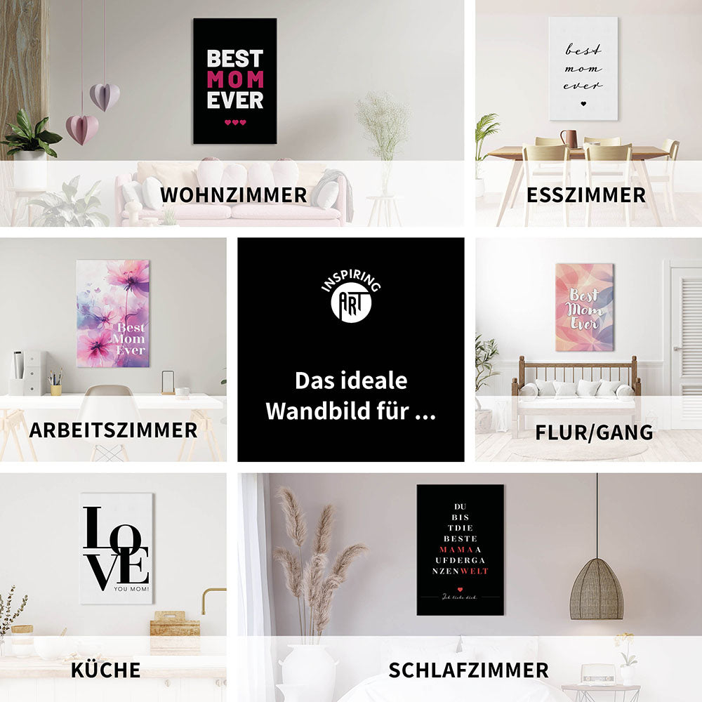 "Mom-Wow" - Leinwandbild in Schwarz-Weiß