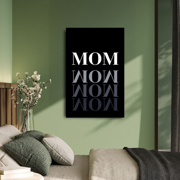 "Mom-Wow" - Leinwandbild in Schwarz-Weiß