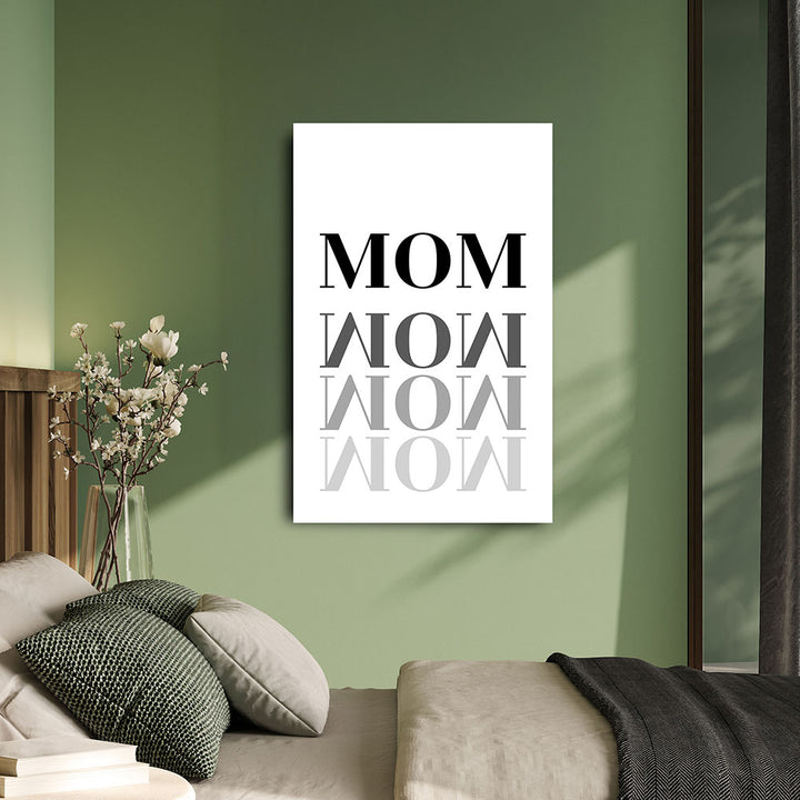 "Mom-Wow" - Leinwandbild in Weiß-Schwarz