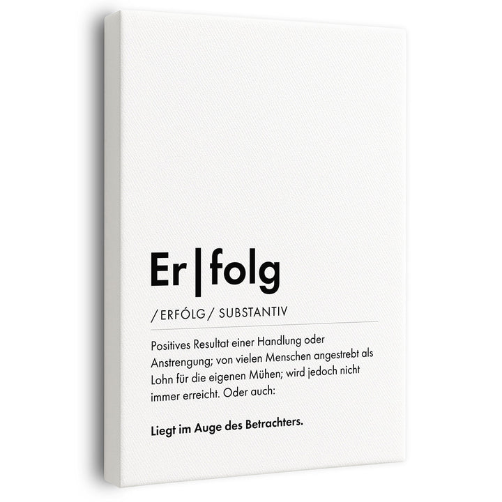 Wandbild mit Beschreibung Erfolg