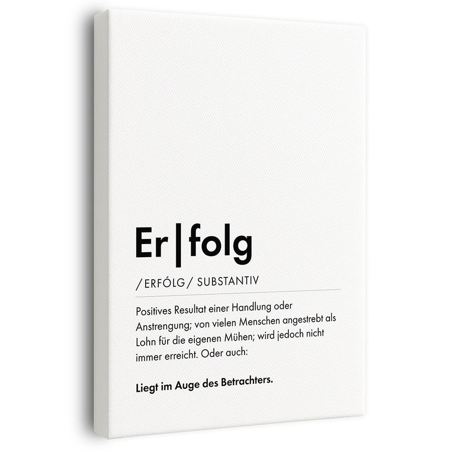 Wandbild mit Beschreibung Erfolg