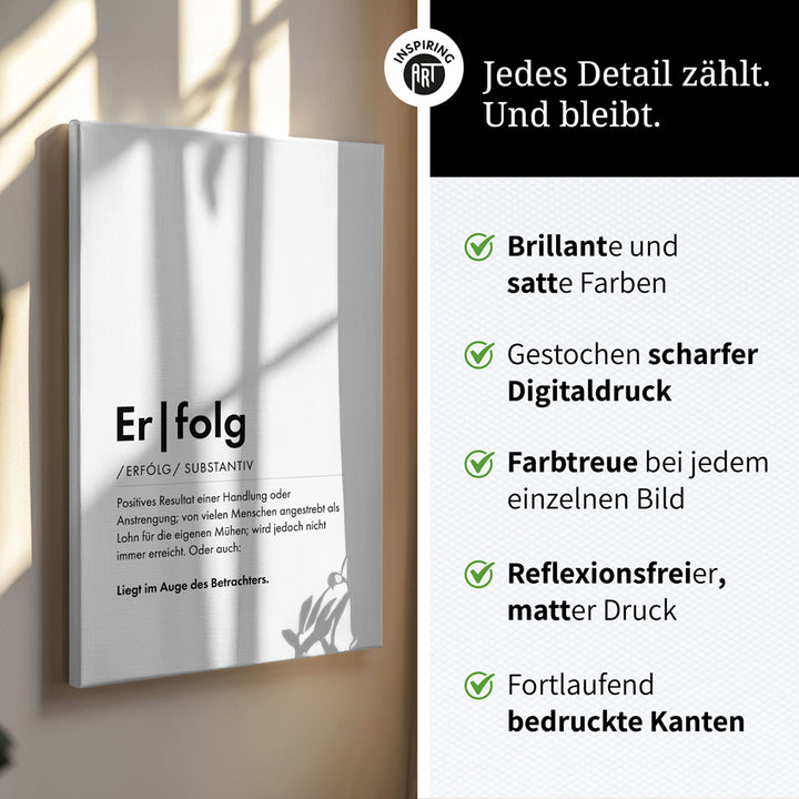 Leinwanddruck mit Text Erfolg