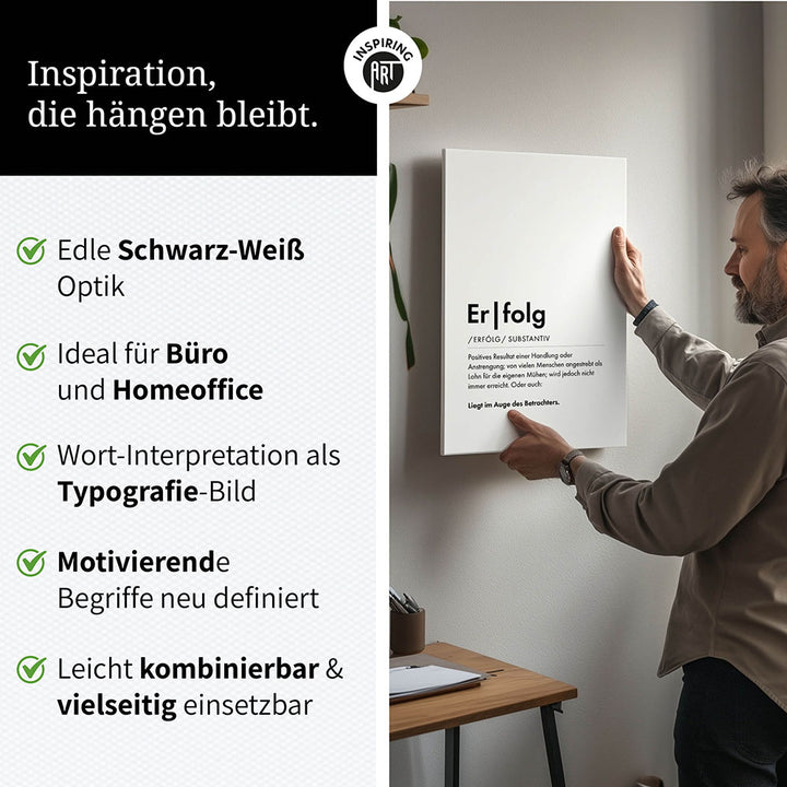 Schwarz Weiß Wandbild Typografie