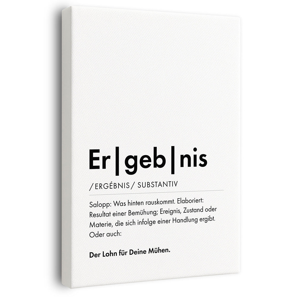 Wandbild mit Beschreibung Ergebnis