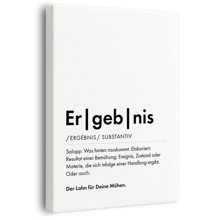 Wandbild mit Beschreibung Ergebnis