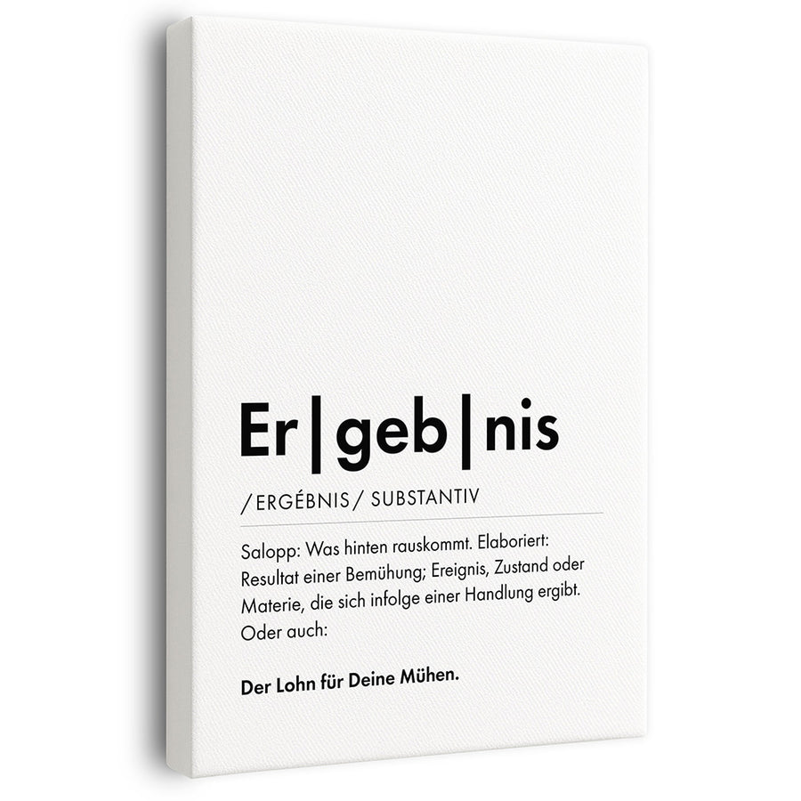 Wandbild mit Beschreibung Ergebnis