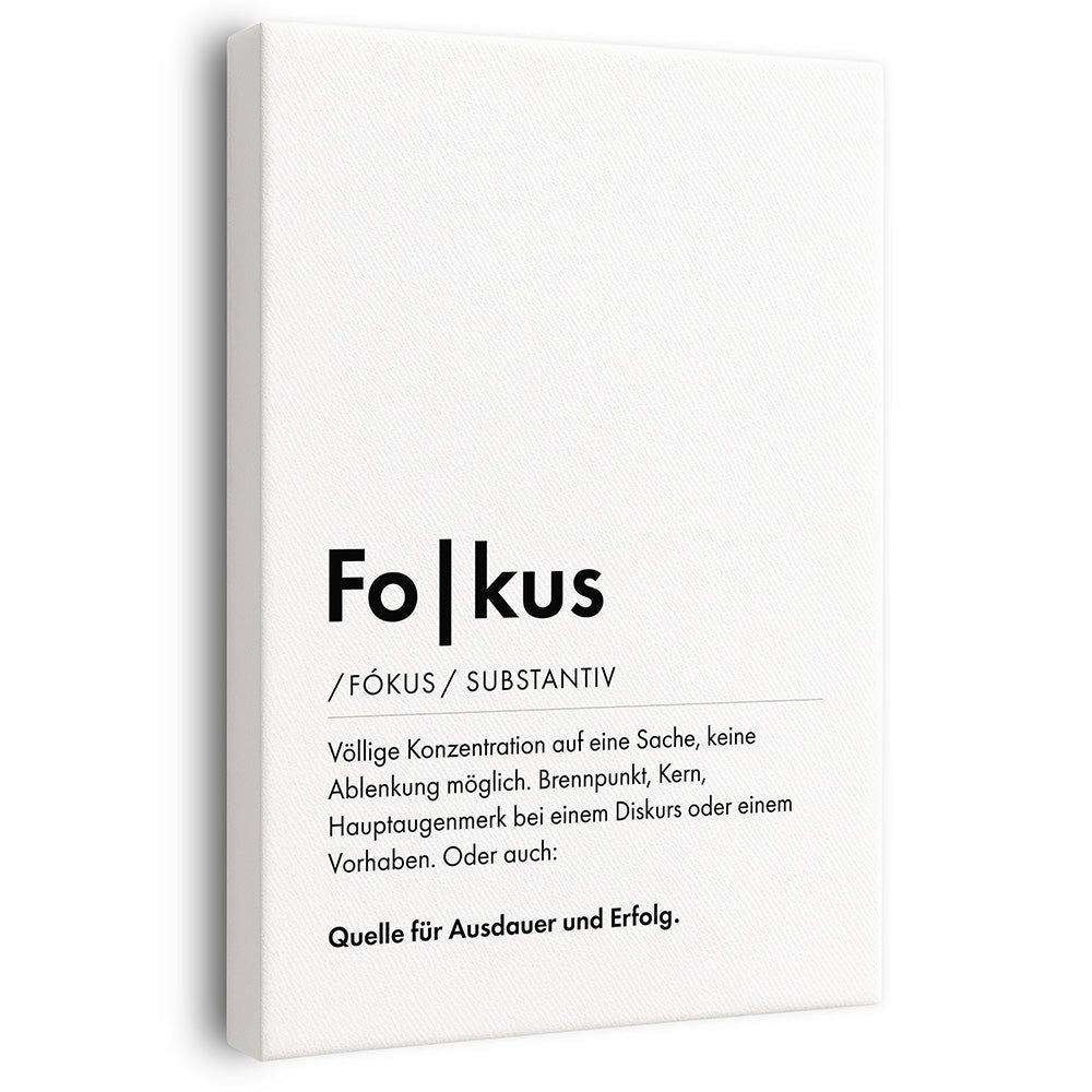 Wandbild mit Beschreibung Fokus