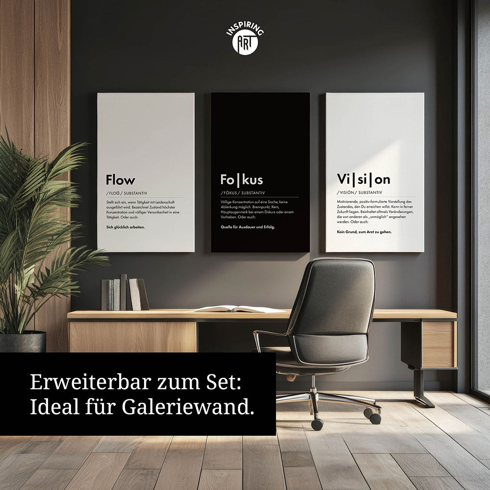 Lernen - Wortdefinition-Wandbild - Leinwand im Hochformat