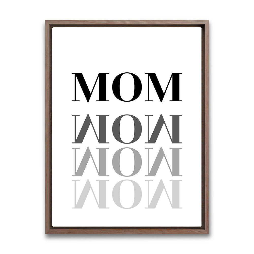 "Mom-Wow" - Leinwandbild in Weiß-Schwarz
