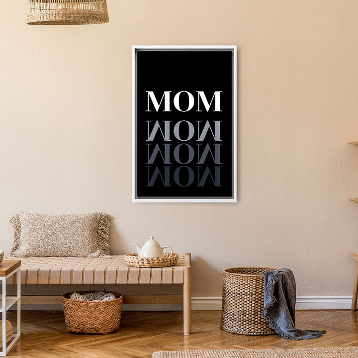 "Mom-Wow" - Leinwandbild in Schwarz-Weiß