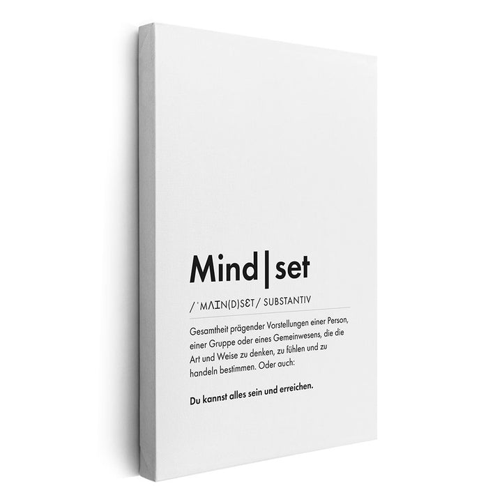 Mindset - Wortdefinition-Wandbild - Leinwand im Hochformat