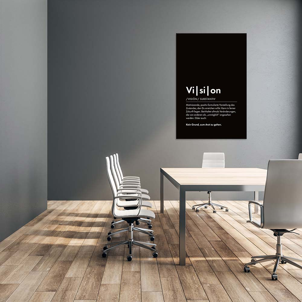 Vision - Wortdefinition-Wandbild - Leinwand im Hochformat