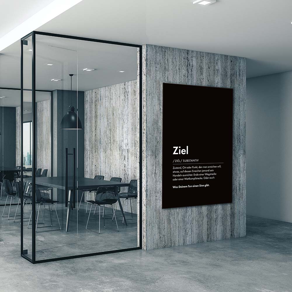 Ziel - Wortdefinition-Wandbild - Leinwand im Hochformat