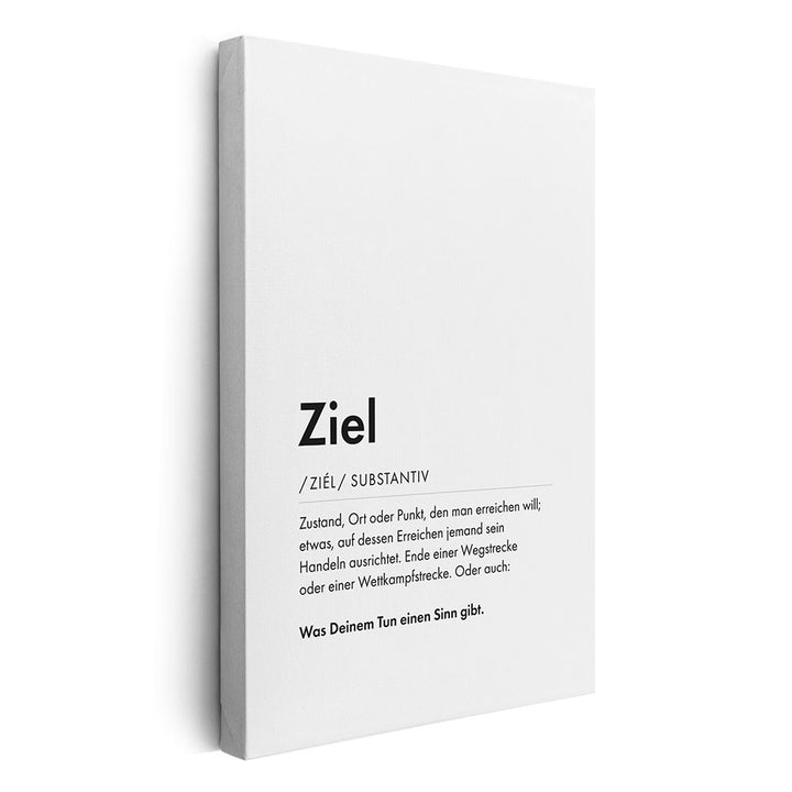 Ziel - Wortdefinition-Wandbild - Leinwand im Hochformat