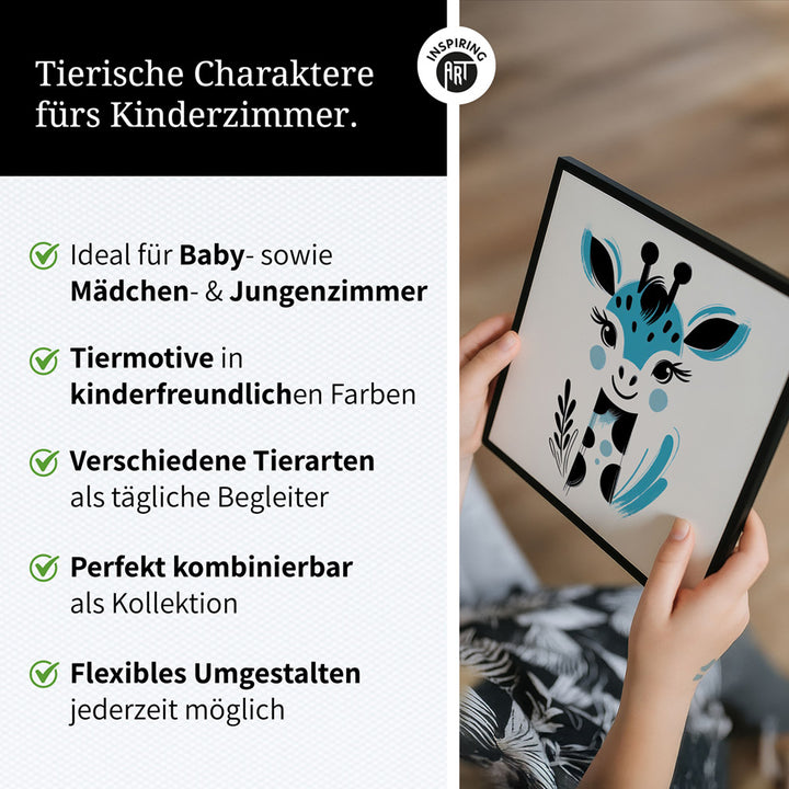 Gigi, die Gemälde-Giraffe – Baby-Kinder-Wandbild MIXPIX – Tiermotiv Giraffe als Illustration