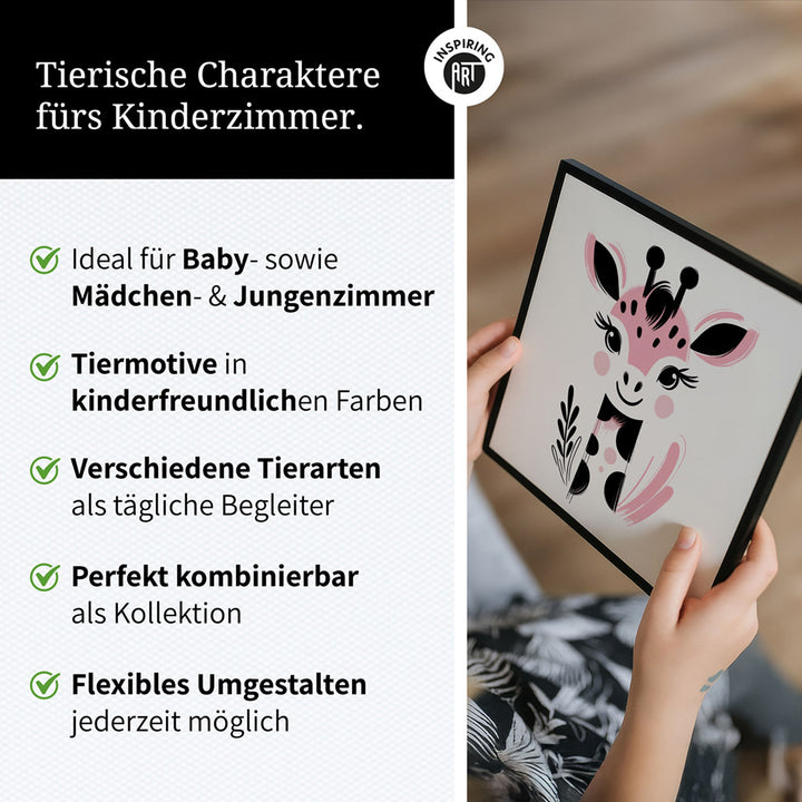 Gigi, die Gemälde-Giraffe – Baby-Kinder-Wandbild MIXPIX – Tiermotiv Giraffe als Illustration