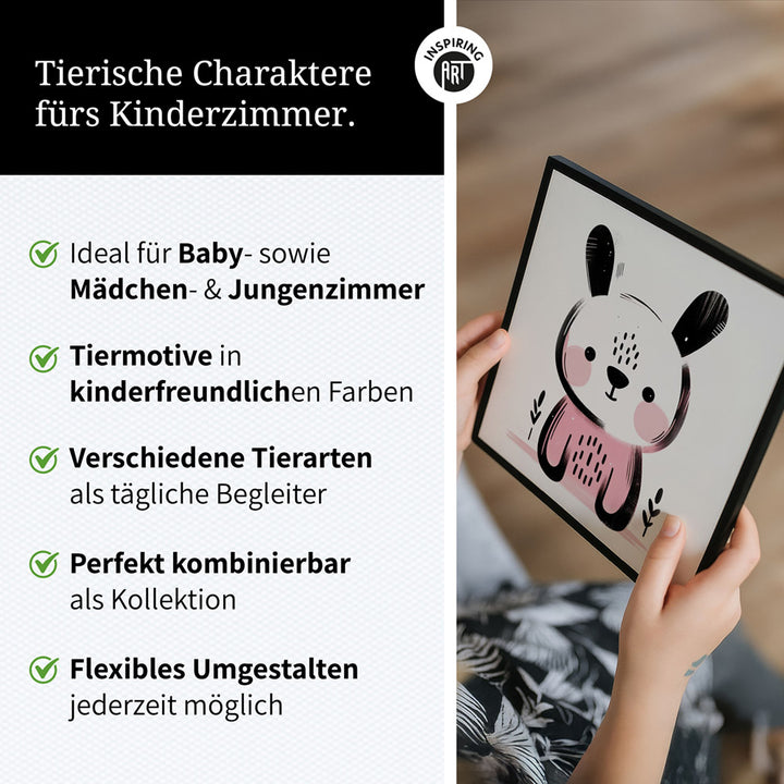 Koko, der Kreativ-Hase – Baby-Kinder-Wandbild MIXPIX – Tiermotiv Hase als Illustration