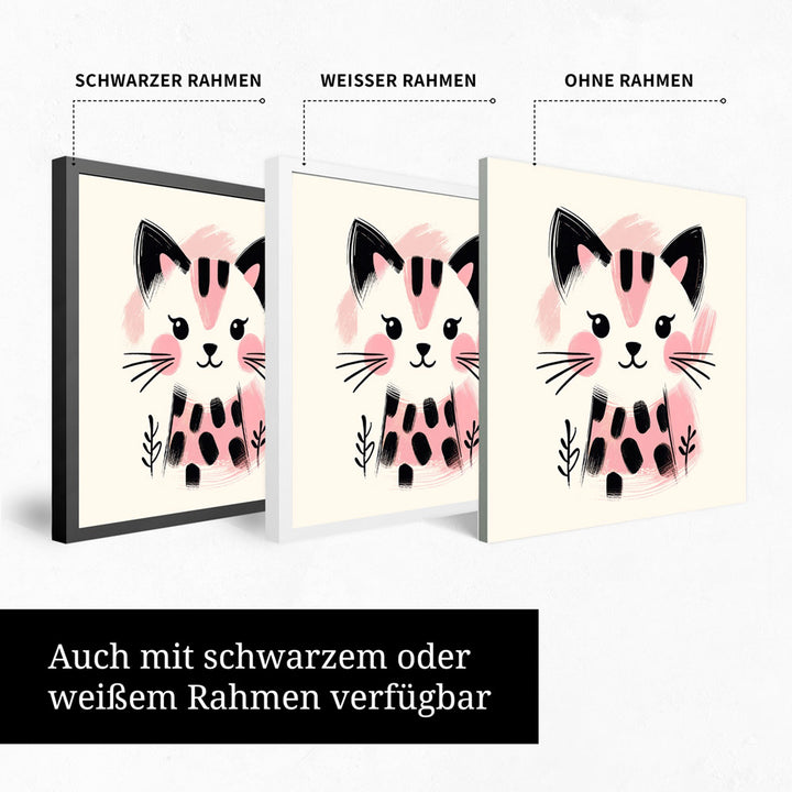 Kira, die Kunst-Katze – Baby-Kinder-Wandbild MIXPIX – Tiermotiv Katze als Illustration