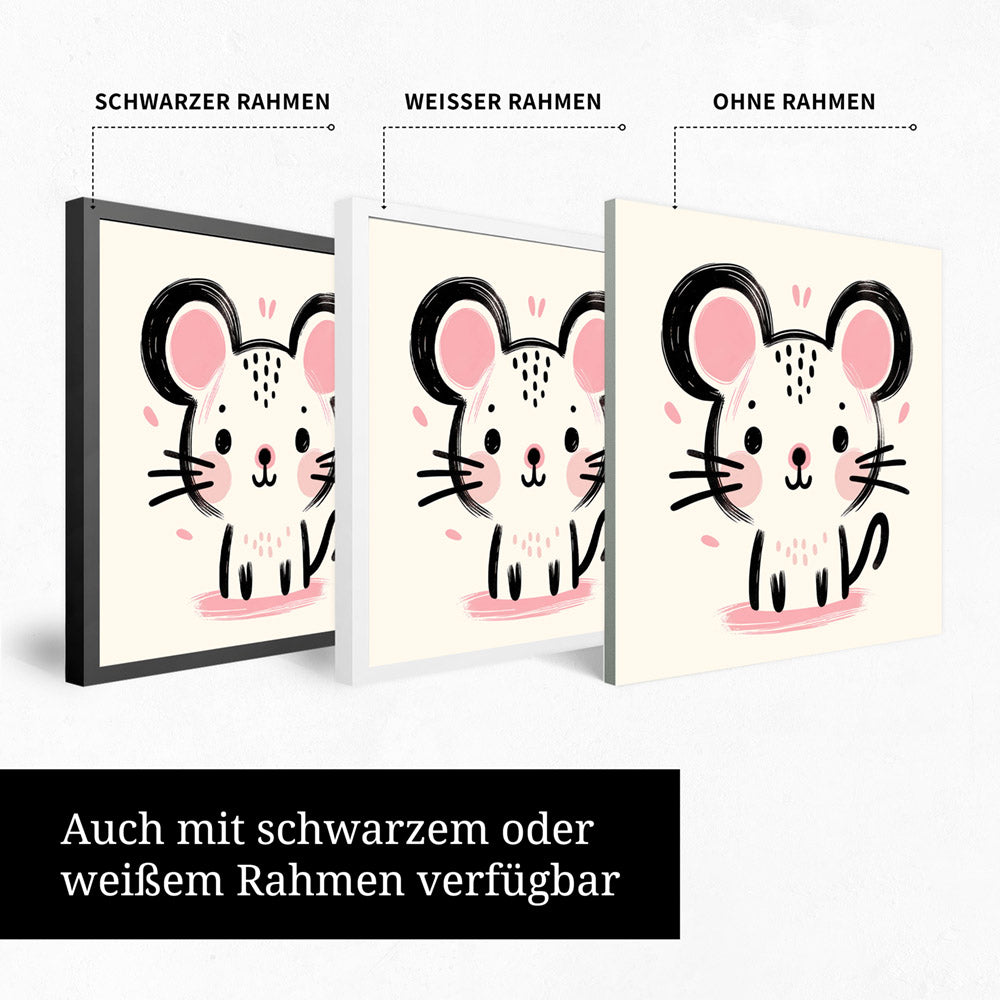 Mimi, die Malermeister-Maus – Baby-Kinder-Wandbild MIXPIX – Tiermotiv Maus als Illustration
