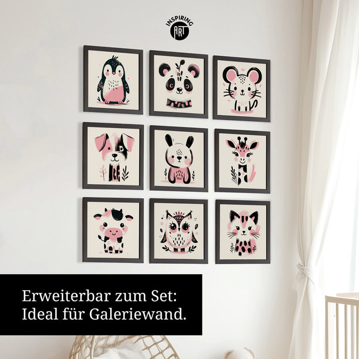 Kira, die Kunst-Katze – Baby-Kinder-Wandbild MIXPIX – Tiermotiv Katze als Illustration