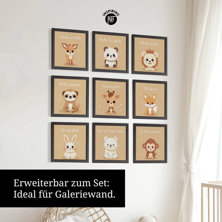 Fabian, der flauschige Faulpelz – Baby-Kinder-Wandbild MIXPIX – Tiermotiv Faultier im Cartoon-Design