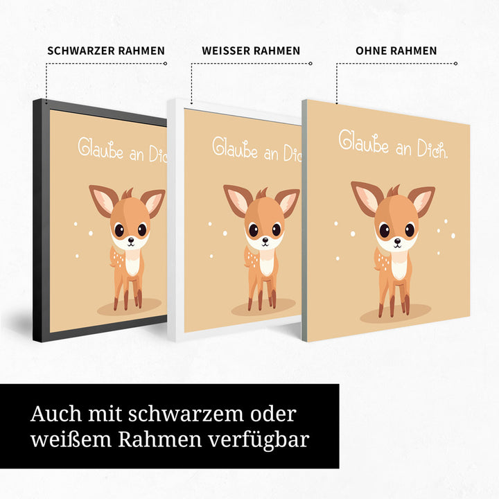 Rudi, das Sternenreh – Baby-Kinder-Wandbild MIXPIX – Tiermotiv Reh im Cartoon Design