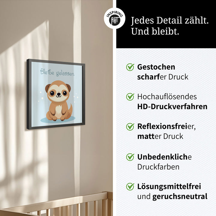 Fabian, der flauschige Faulpelz – Baby-Kinder-Wandbild MIXPIX – Tiermotiv Faultier im Cartoon-Design