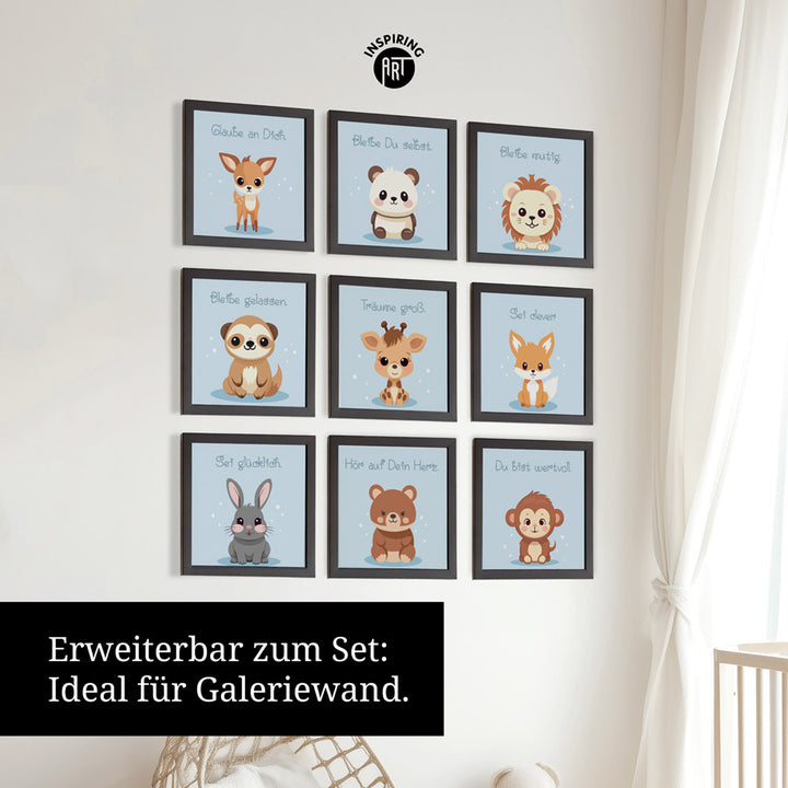 Fabian, der flauschige Faulpelz – Baby-Kinder-Wandbild MIXPIX – Tiermotiv Faultier im Cartoon-Design