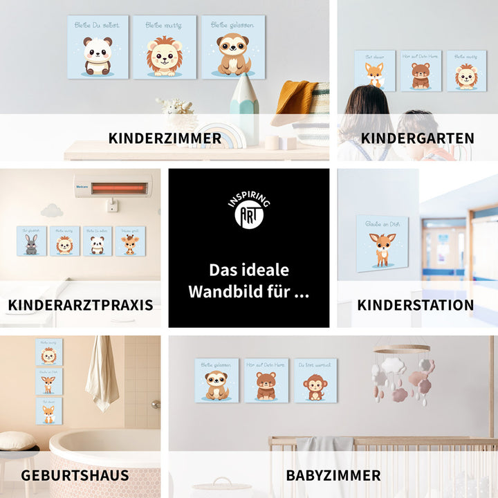 Fabian, der flauschige Faulpelz – Baby-Kinder-Wandbild MIXPIX – Tiermotiv Faultier im Cartoon-Design