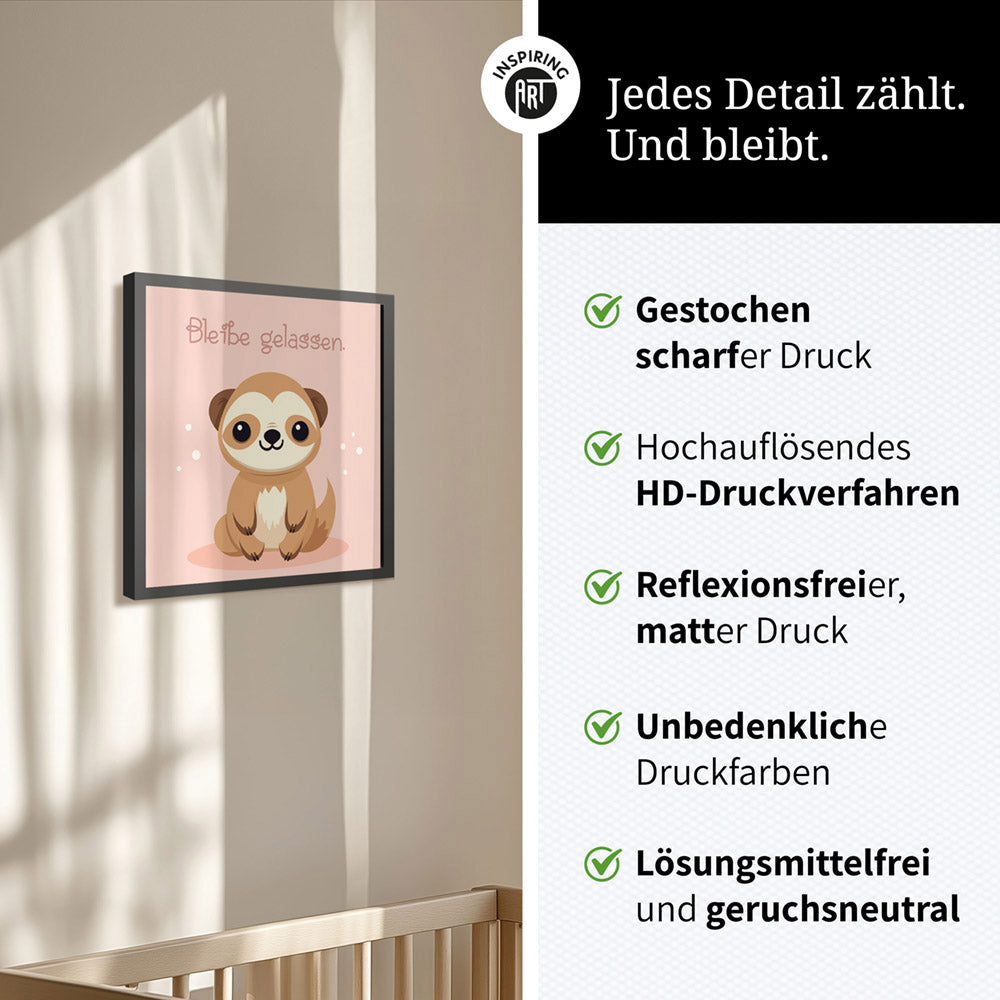 Fabian, der flauschige Faulpelz – Baby-Kinder-Wandbild MIXPIX – Tiermotiv Faultier im Cartoon-Design