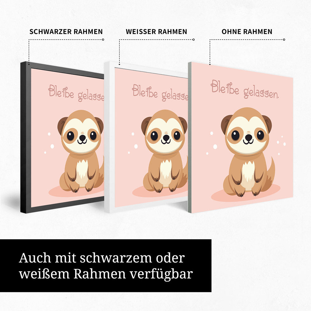 Fabian, der flauschige Faulpelz – Baby-Kinder-Wandbild MIXPIX – Tiermotiv Faultier im Cartoon-Design