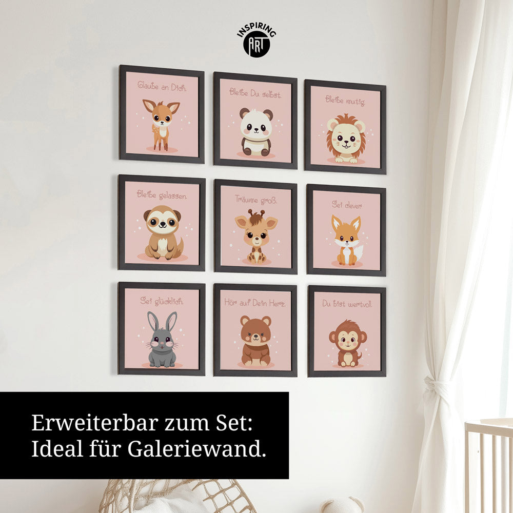 Fabian, der flauschige Faulpelz – Baby-Kinder-Wandbild MIXPIX – Tiermotiv Faultier im Cartoon-Design