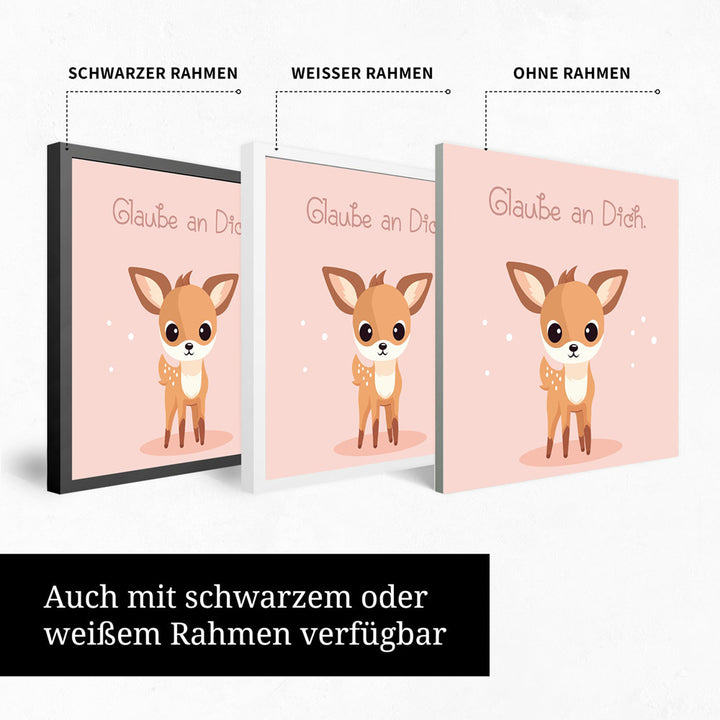 Rudi, das Sternenreh – Baby-Kinder-Wandbild MIXPIX – Tiermotiv Reh im Cartoon Design