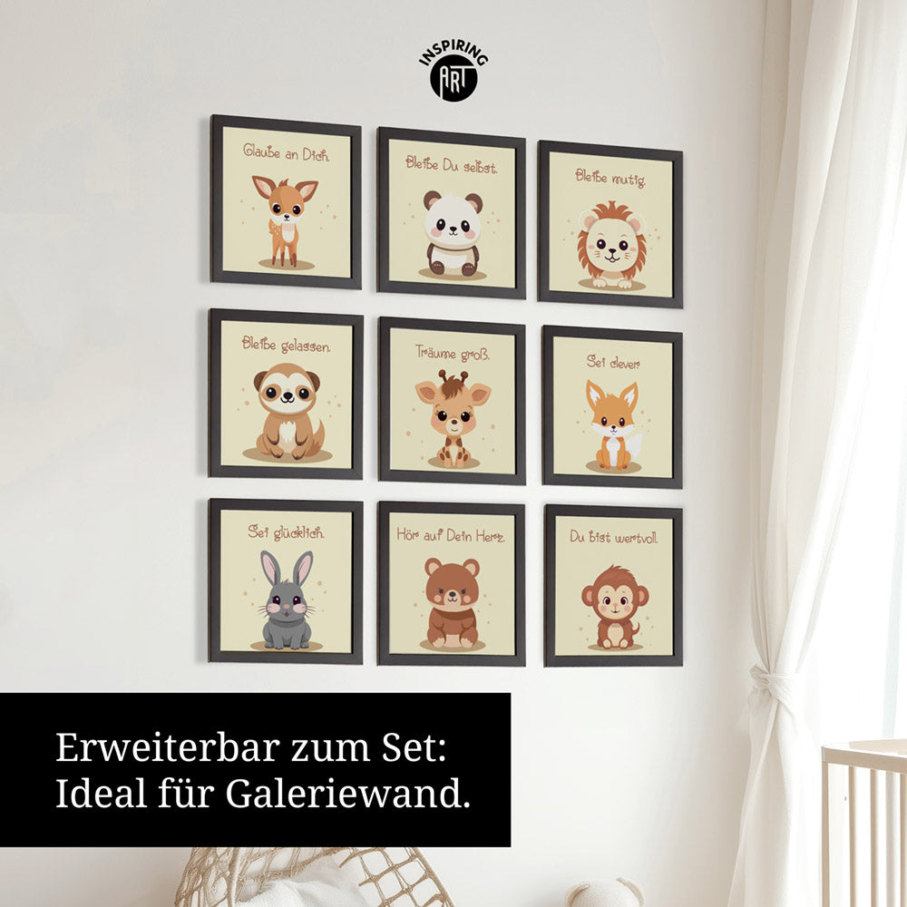 Rudi, das Sternenreh – Baby-Kinder-Wandbild MIXPIX – Tiermotiv Reh im Cartoon Design