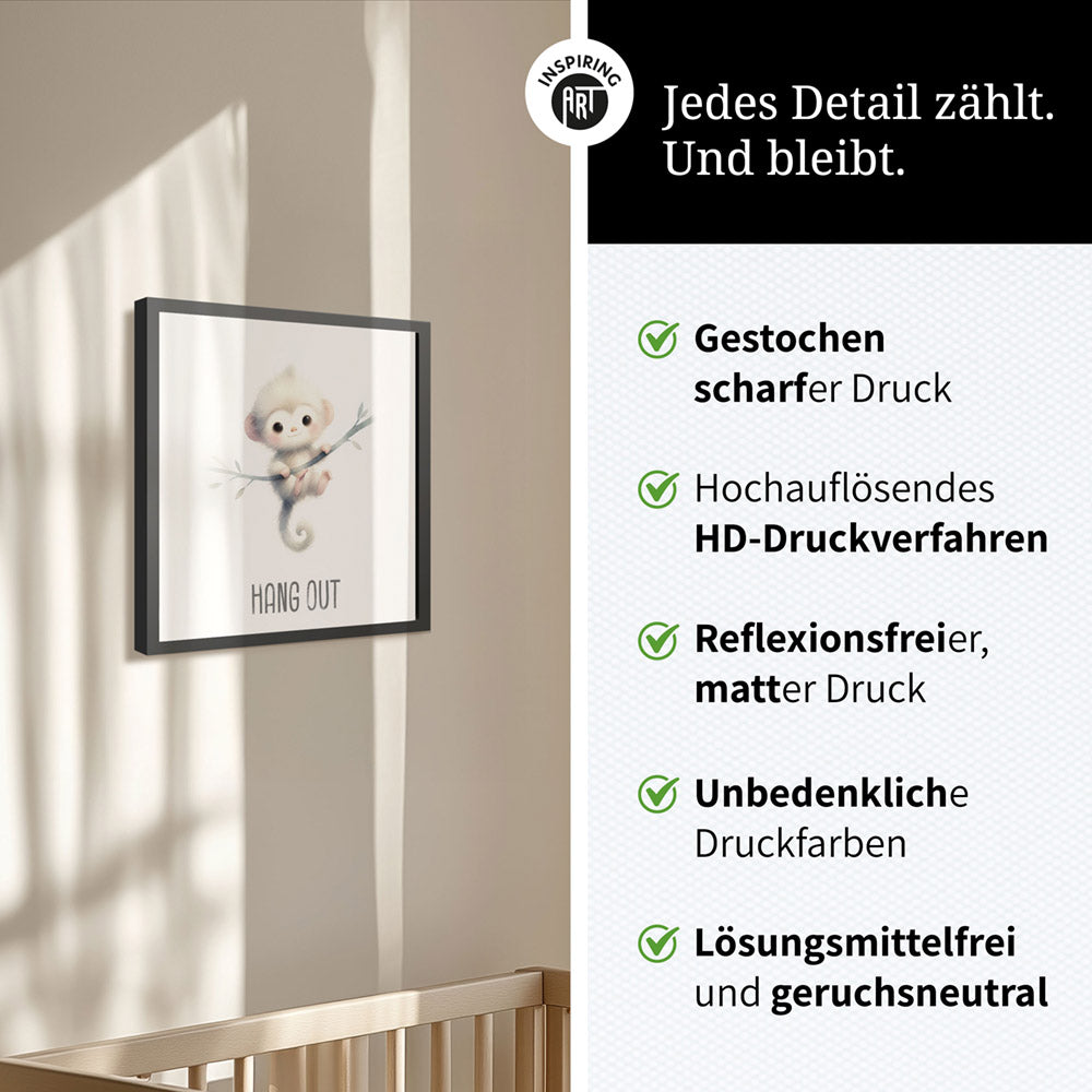 Max, der muntere Kletteraffe – Baby-Kinder-Wandbild MIXPIX – Tiermotiv Affe