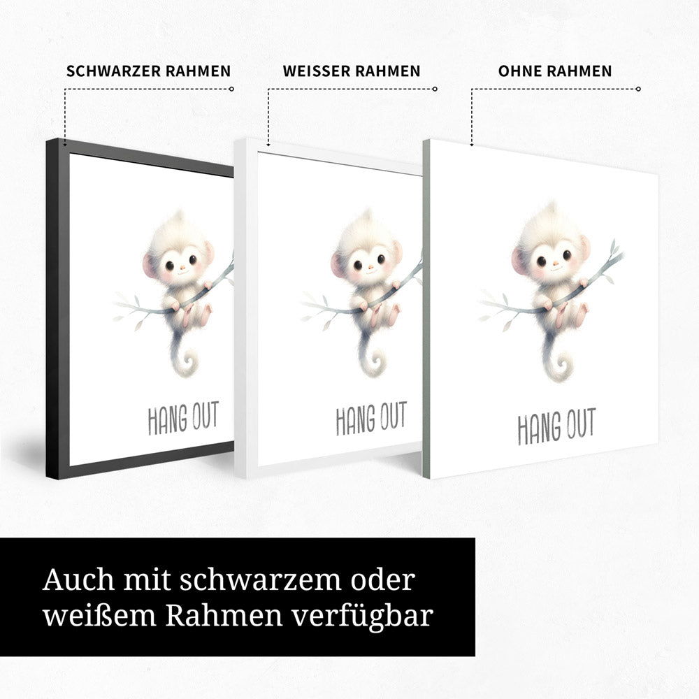 Max, der muntere Kletteraffe – Baby-Kinder-Wandbild MIXPIX – Tiermotiv Affe