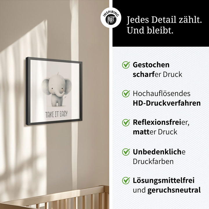 Magnus, der kichernde Rüsselwicht – Baby-Kinder-Wandbild MIXPIX – Tiermotiv Elefant