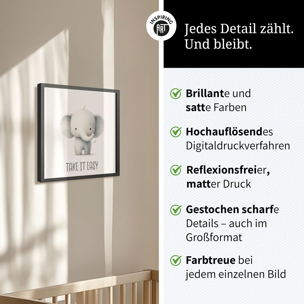 Magnus, der kichernde Rüsselwicht – Baby-Kinder-Wandbild MIXPIX – Tiermotiv Elefant
