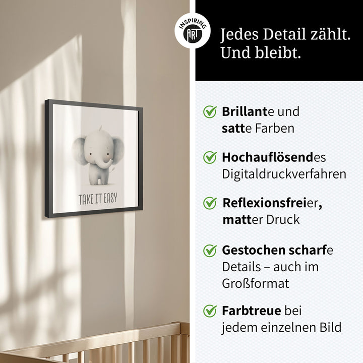 Magnus, der kichernde Rüsselwicht – Baby-Kinder-Wandbild MIXPIX – Tiermotiv Elefant