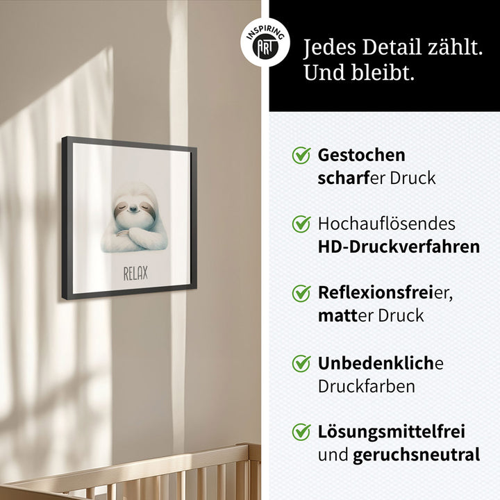 Susi Schlummerflausch – Baby-Kinder-Wandbild MIXPIX – Tiermotiv Faultier