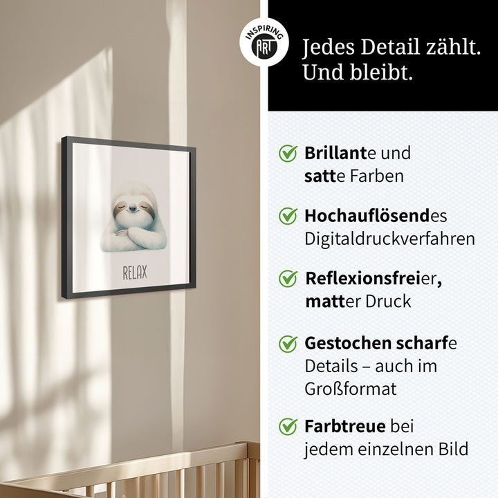 Susi Schlummerflausch – Baby-Kinder-Wandbild MIXPIX – Tiermotiv Faultier