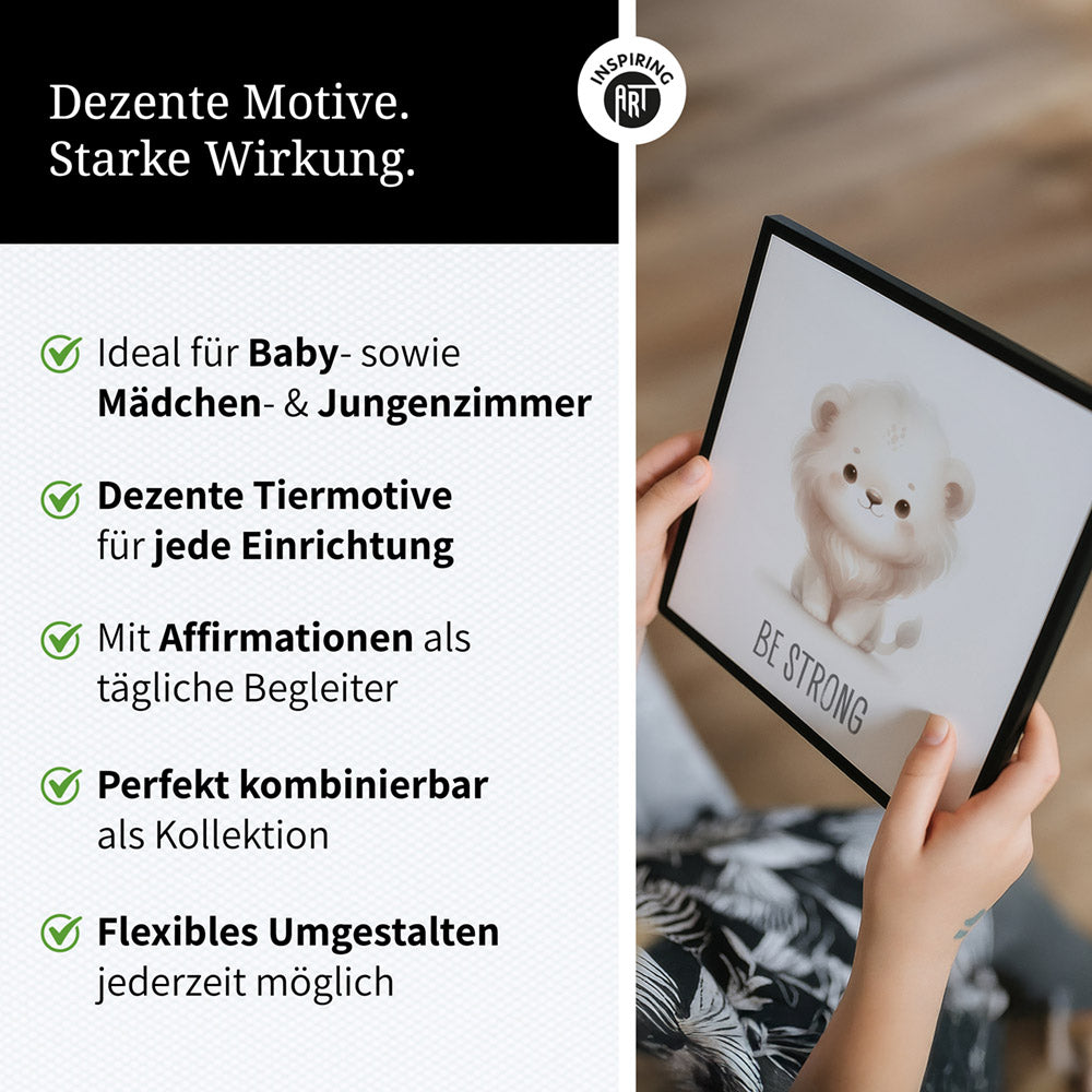 Leo Löwenmut – Baby-Kinder-Wandbild MIXPIX – Tiermotiv Löwe