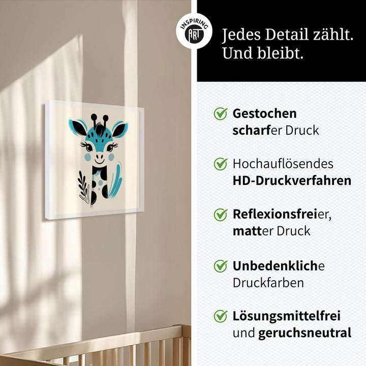 Gigi, die Gemälde-Giraffe – Baby-Kinder-Wandbild MIXPIX – Tiermotiv Giraffe als Illustration