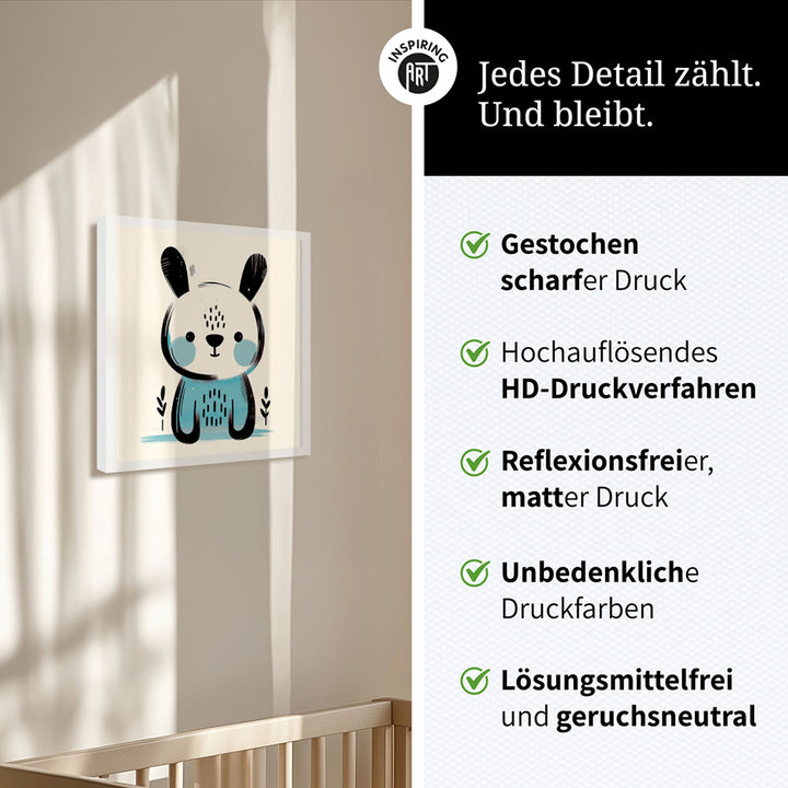 Koko, der Kreativ-Hase – Baby-Kinder-Wandbild MIXPIX – Tiermotiv Hase als Illustration