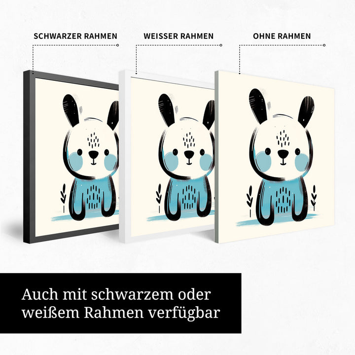 Koko, der Kreativ-Hase – Baby-Kinder-Wandbild MIXPIX – Tiermotiv Hase als Illustration